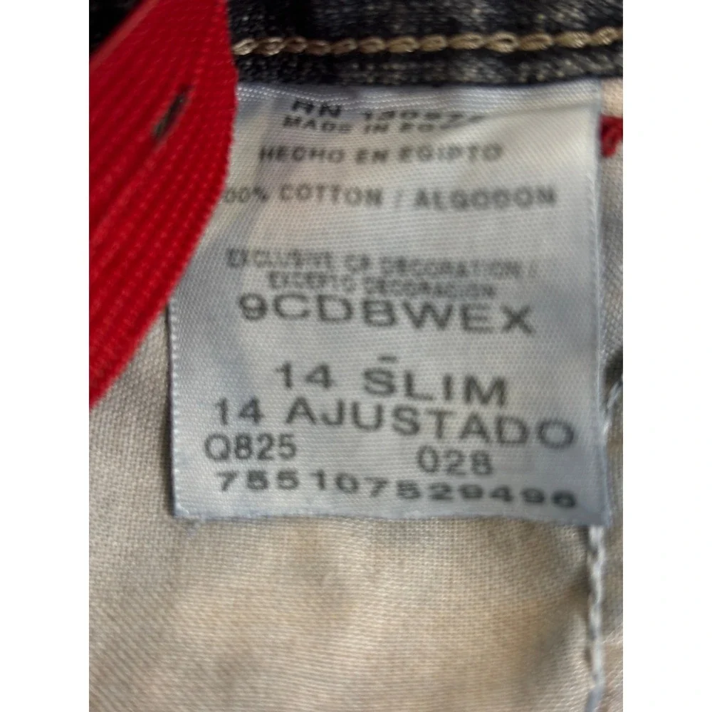 Wrangler Boys Slim Fit Cargo Denim Jeans Dark Wash Blue Size 14 Slim 9CDBWEX‎